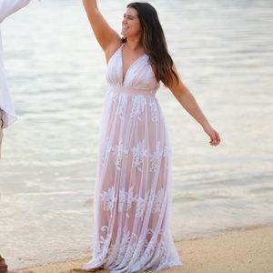 Super cute white lace maxi dress